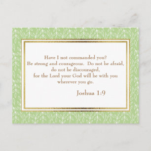 Green White Leaf Christian Bible Verse Postcard