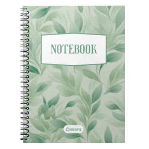 Green & White Minimalist Natural Notebook Cover