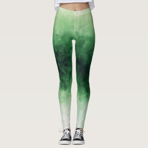 Green White Ombre Leggings