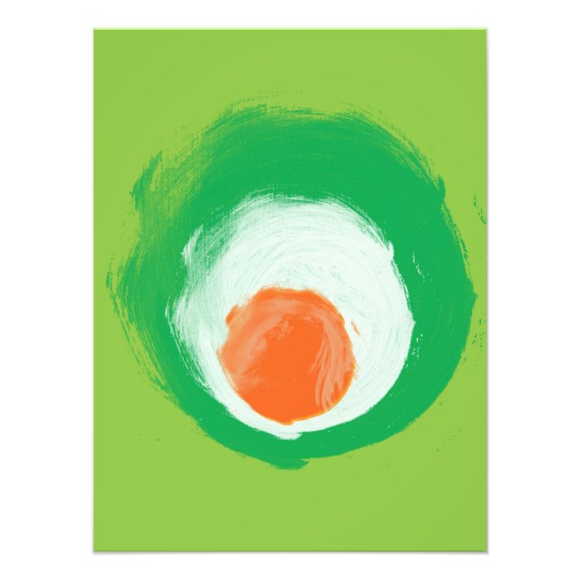 Green White Orange Elements Photo Print (Front)