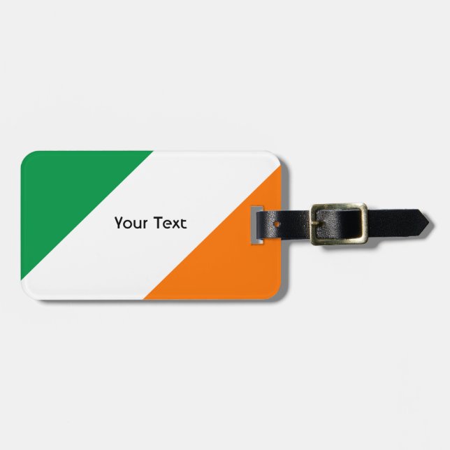 Green White Orange Stripes Luggage Tag (Front Horizontal)