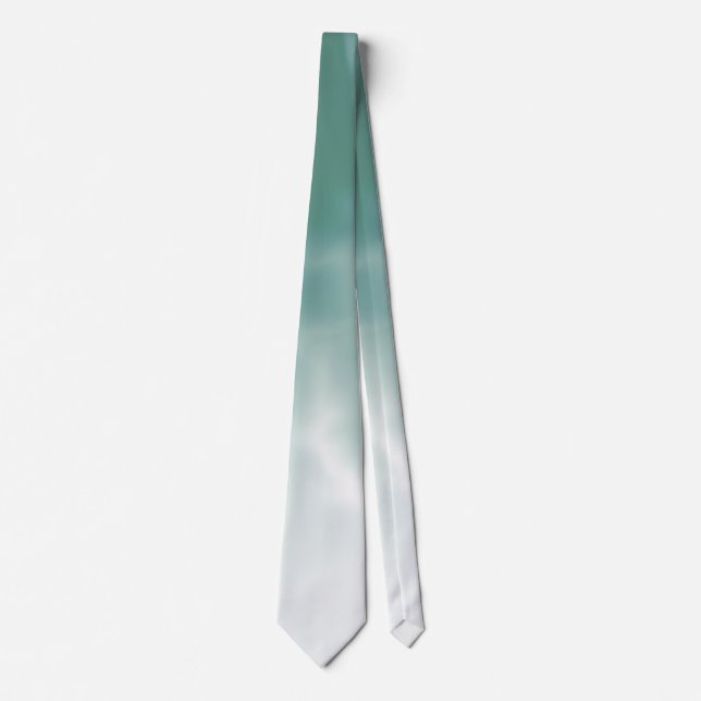 Green & White Pattern Elegant Neck Tie (Front)