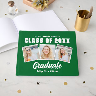 Green White Photo Class of 2026 Graduation Guest Book