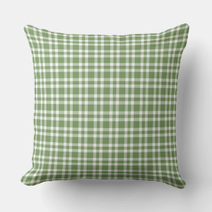 Green White Plaid Pattern Cushion
