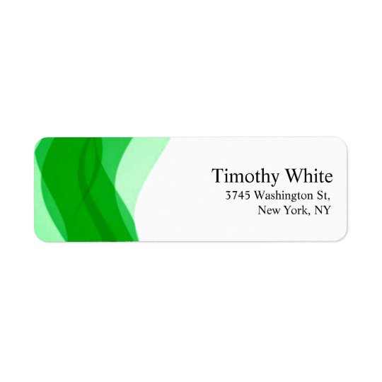 Green & White Plain Elegant Minimalist Modern Return Address Label