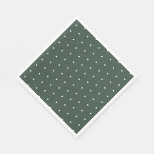Green & White Polka Dot Gender Neutral Baby Shower Napkin