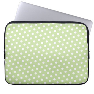 Green & White Polka Dot Laptop Sleeve