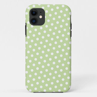 Green & White Polka Dot Pattern iPhone 5 Case