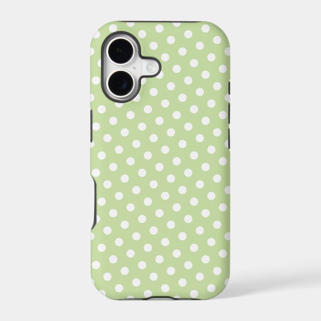 Green & White Polka Dot Pattern iPhone 5 Case (Back)