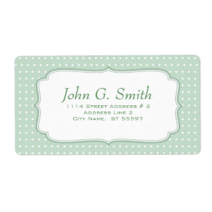 Green White Polka-Dot Pattern-Lable Template