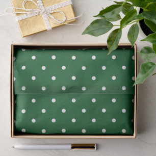 Green White Polka Dots Holiday Tissue Paper