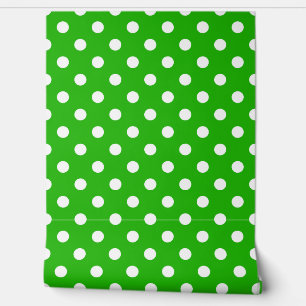 Green White Polka Dots Pattern Wall Decor