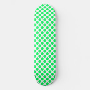 Green White Polka Dots Skateboard