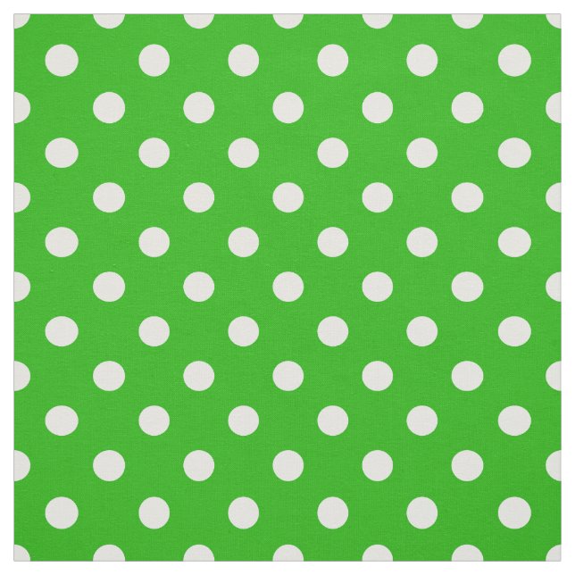 Green White Polka Dots Textile Fabric (Swatch)