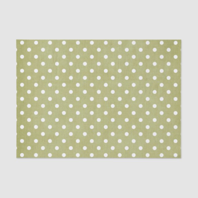 GREEN & WHITE POLKA DOTS  TISSUE PAPER (Front)