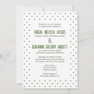 Green/White Polka Dots with 2 Sets Groom's Parents Invitation