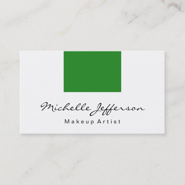 Green White Professional Trendy Business Card (Front)
