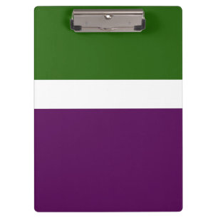 Green White Purple Plain Colour Block Design Clipboard