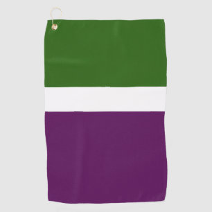 Green White Purple Plain Colour Block Design  Golf Towel