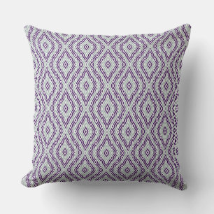 Green White & Purple Teardrop Geometric Pattern Cushion