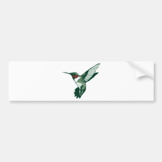 Green, White, Red Flapping Hummingbird Bumper Sticker