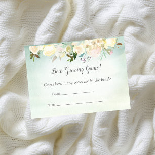 Green White Rose Guessing Game Baby Shower Enclosure Card