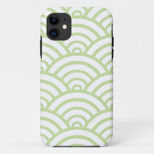 Green & White Scallop Pattern iPhone 11 Case