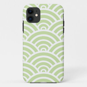 Green & White Scallop Pattern iPhone 11 Case