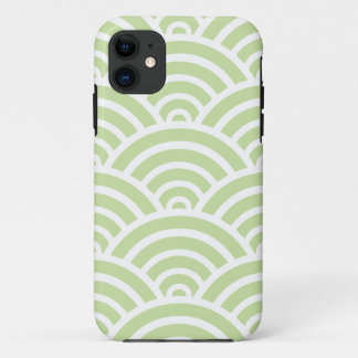 Green & White Scallop Pattern iPhone 11 Case