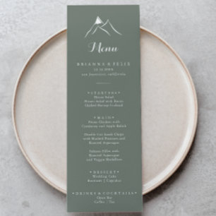 Green White Silhouette Mountain Dinner Menu