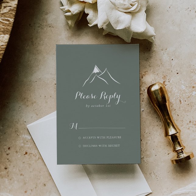 Green White Silhouette Mountain RSVP (Creator Uploaded)