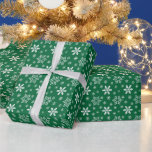 Green White Snowflakes Holiday Festive Christmas Wrapping Paper<br><div class="desc">Green and white snowflakes adorn this holiday Christmas festive wrapping paper.</div>