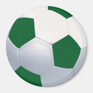 Green & White Soccer Ball Magnet