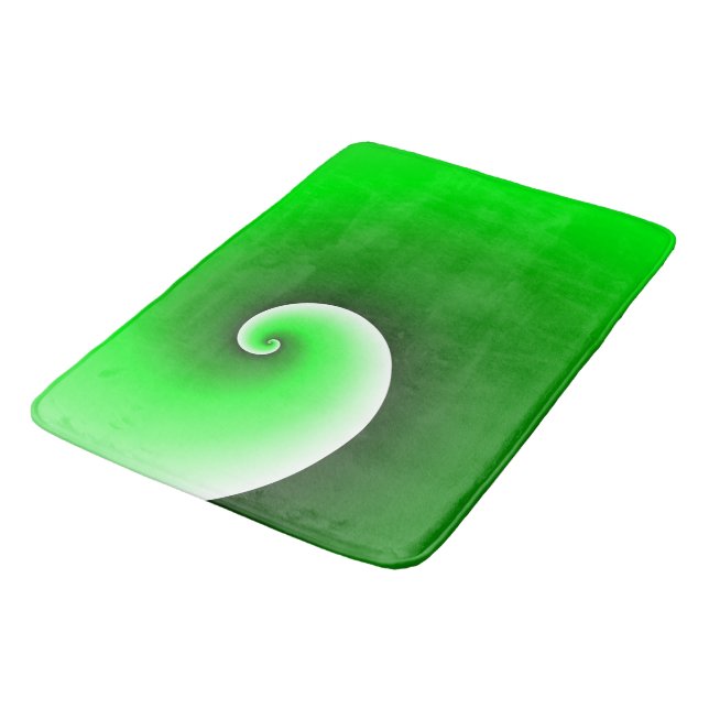 Green White Spiral Gradient Bath Mat (Angled)