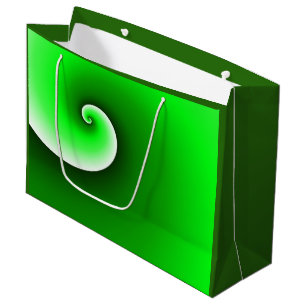 Green White Spiral Gradient Large Gift Bag