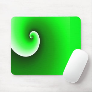 Green White Spiral Gradient Mouse Mat