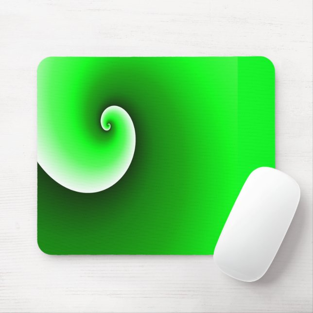 Green White Spiral Gradient Mouse Mat (With Mouse)