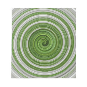 Green-white spiralpattern notepad