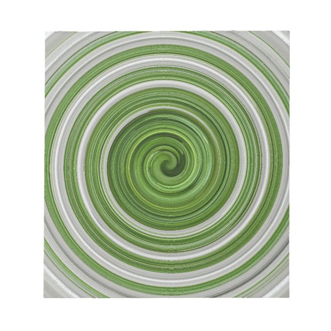Green-white spiralpattern notepad (Front)