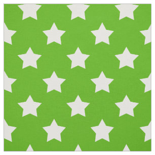 Green White Stars Pattern Decorative Textile Fabric