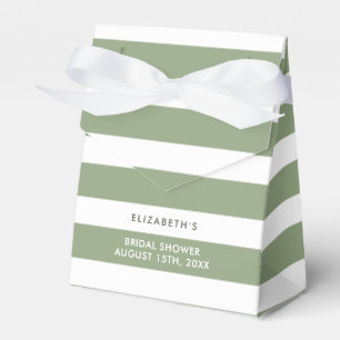 Green White Stripe Pattern Bridal Shower Favour Box