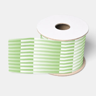 Green White Striped Pattern Grosgrain Ribbon