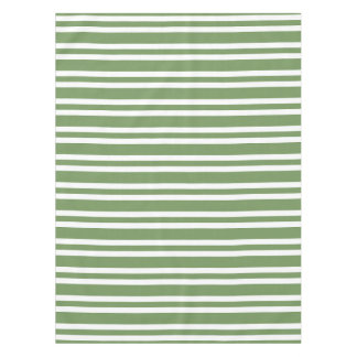 Green White Stripes Pattern Tablecloth