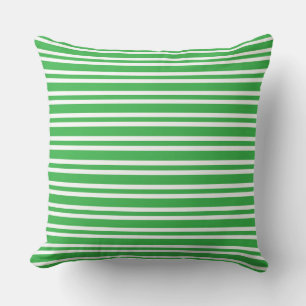 Green White Stripes Seamless Pattern Cushion