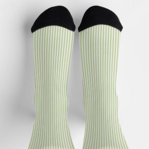 Green White Stripes Socks