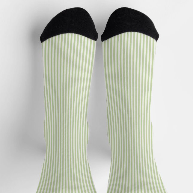 Green White Stripes   Socks (Top)