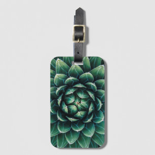 Green & White Succulent Luggage Tag