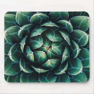 Green & White Succulent Mouse Mat
