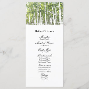 Green White Summer Woods Wedding Program Programme