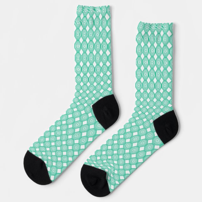 Green White Swirl Socks (Left)